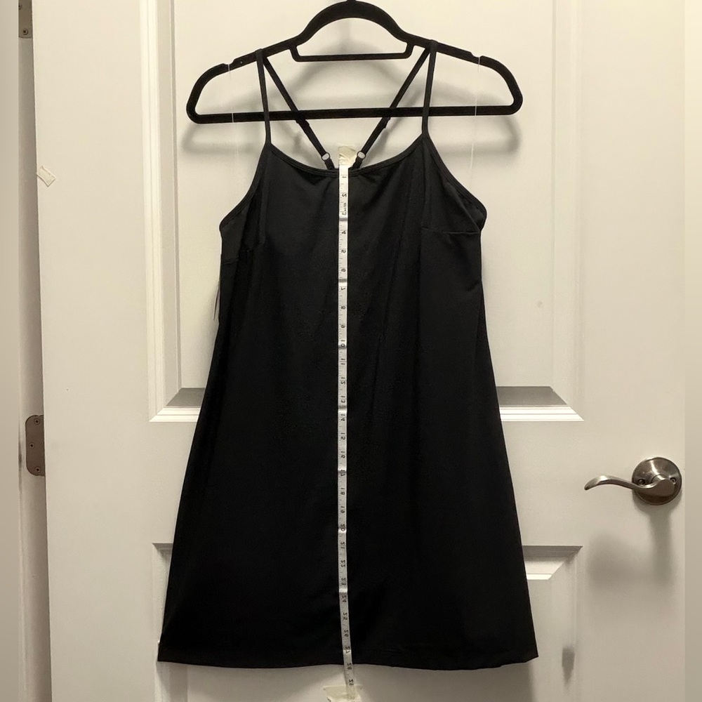 NWT- Black Athletic Dress with Adjustable Straps & Inner Liner w/Shorts - Picture 12 of 16